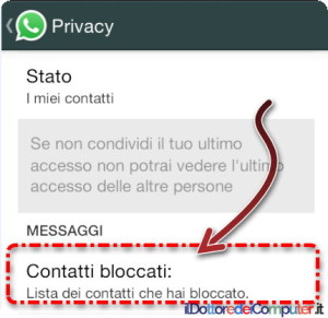 bloccare contatto whatsapp