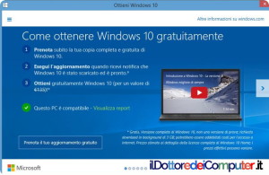 Aggiornare Windows 10