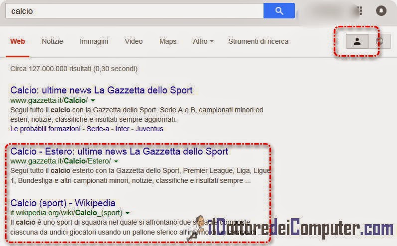 Gli Strani Pulsanti quando si Fa una Ricerca in Google…