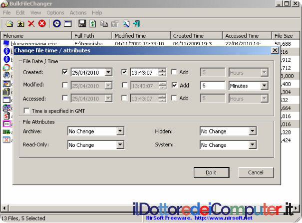 Cambiare Giorno e Ora di Creazione o Modifica di un File