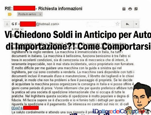 Soldi in Anticipo per Auto di Importazione?! Consiglio