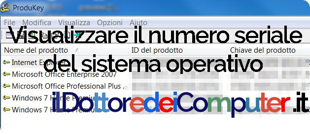 Visualizzare il Numero Seriale del Sistema Operativo