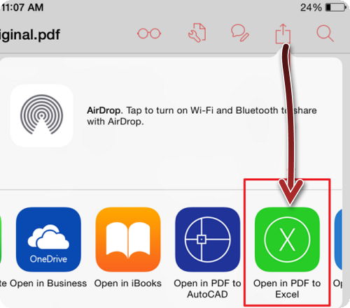 Convertire PDF in Excel, app per iOS