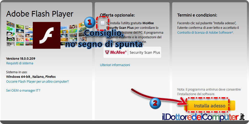 Aggiorna Flash Player ed evita (forse) Virus