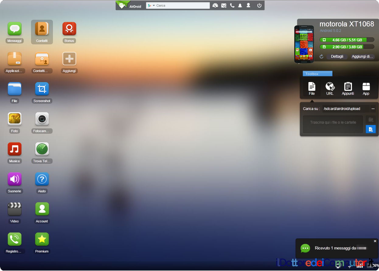 AirDroid, come usare senza cavi lo smartphone dal PC