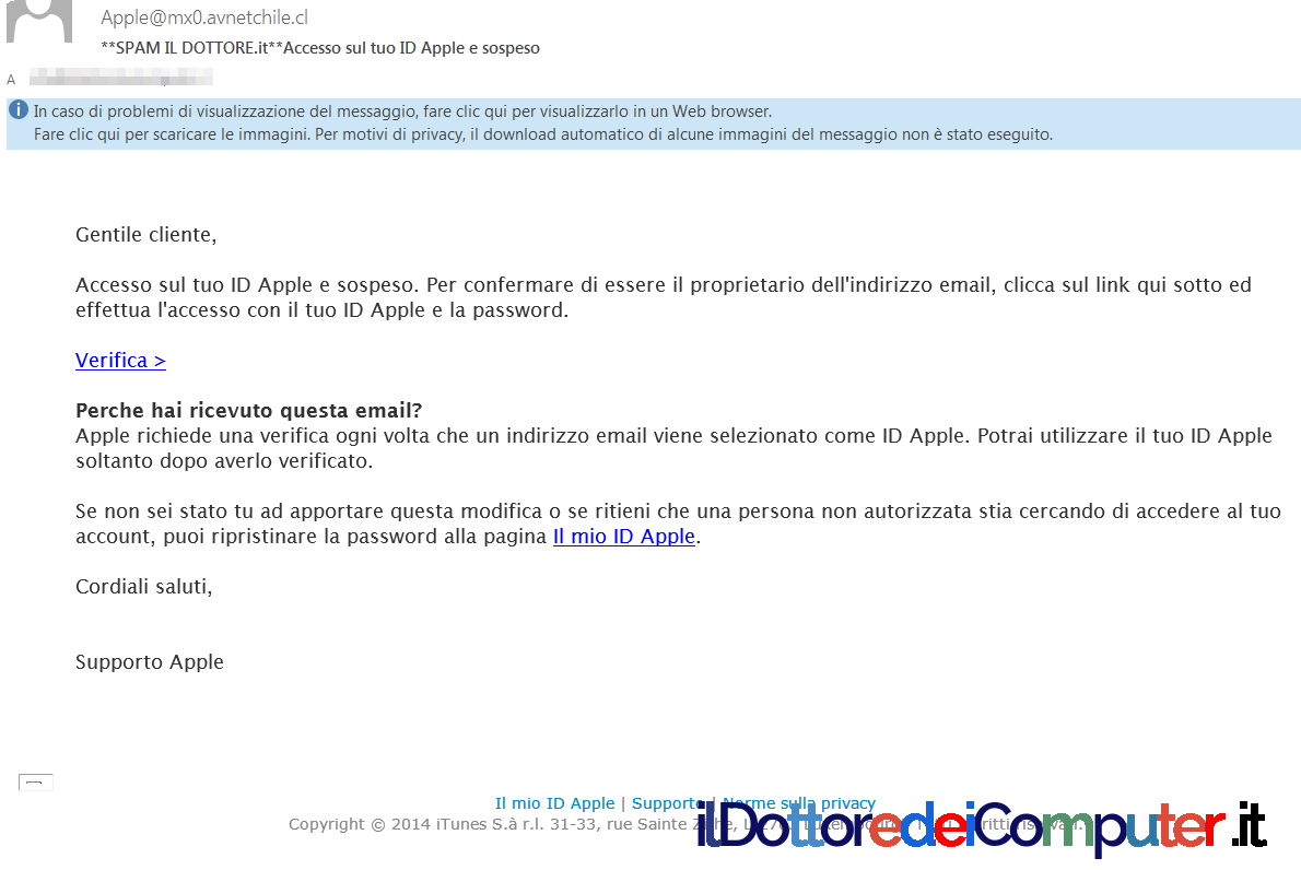 Truffa mail “Accesso ID Apple Sospeso” (+ VIDEO)