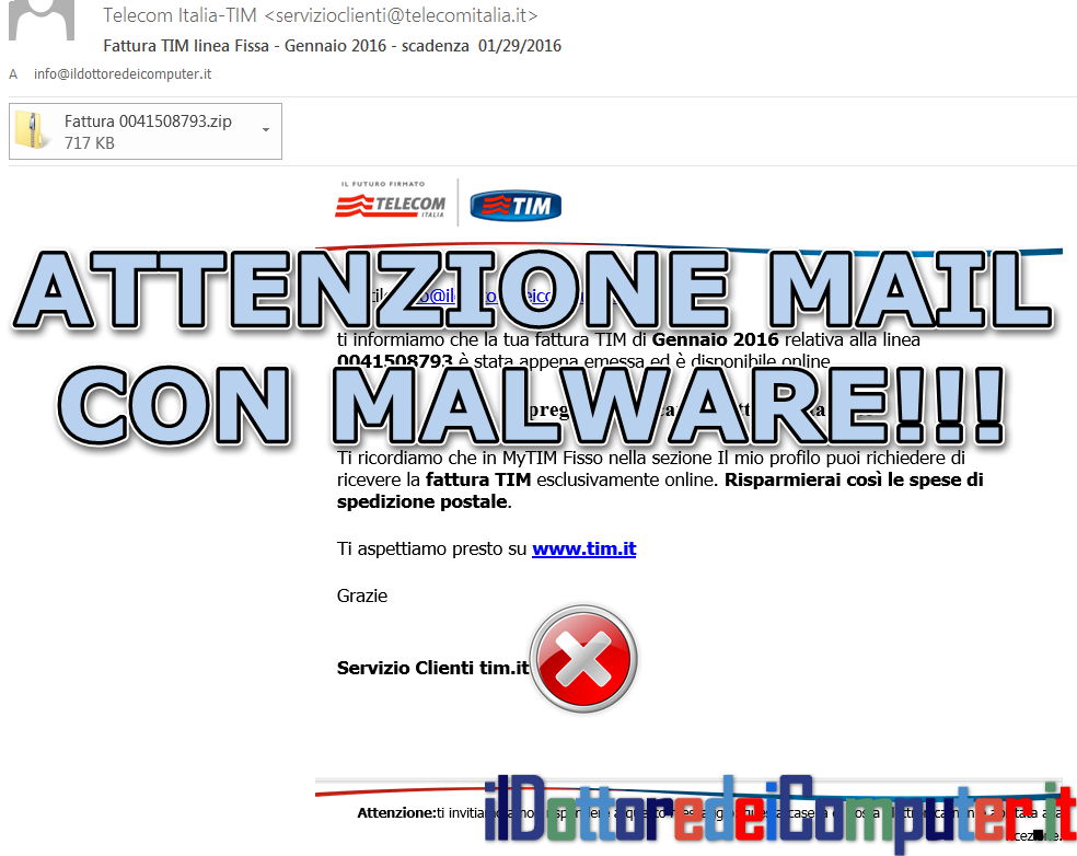 Mail Fattura TIM (con malware)