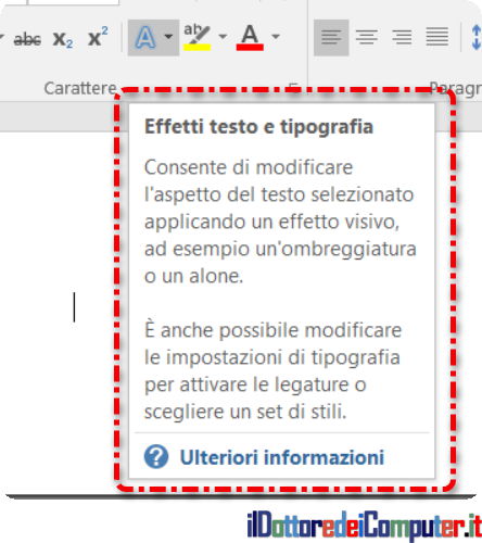 Descrizione comando, come rimuoverlo in Office