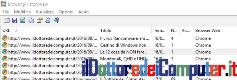 Scopri i Siti Visitati in un PC