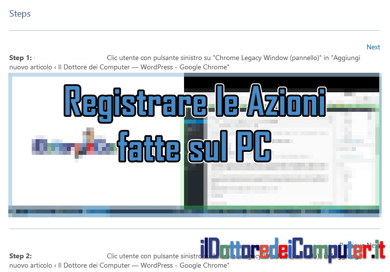 Registrare le Azioni fatte sul PC