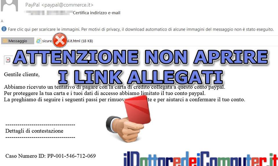 Mail phishing “Certifica Indirizzo Mail”