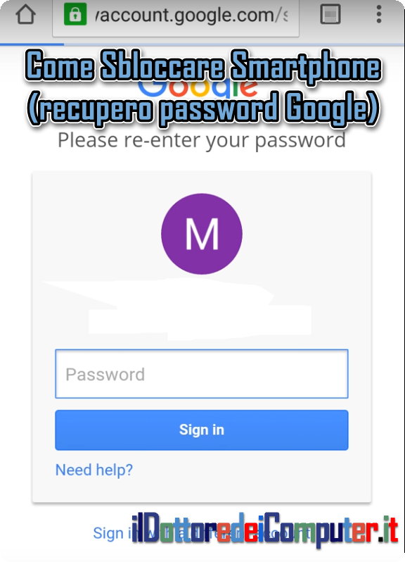Come Sbloccare Smartphone (recupero password Google)
