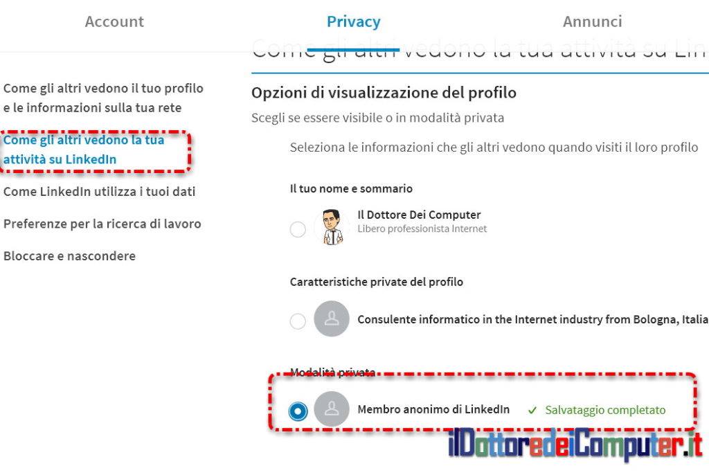 Non Farti Vedere su LinkedIn