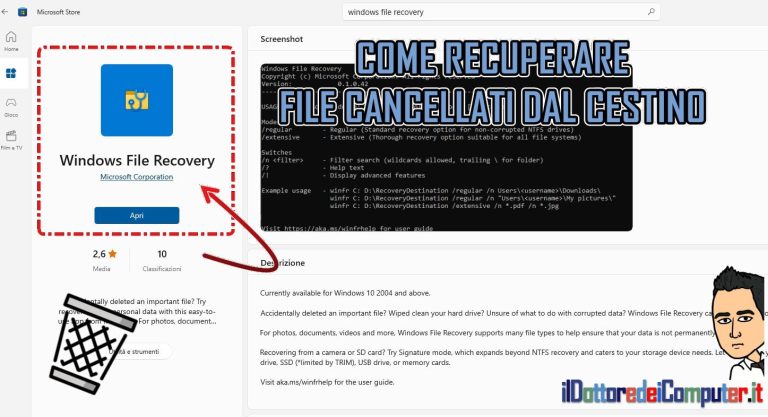 Come Recuperare File Cancellati anche dal Cestino