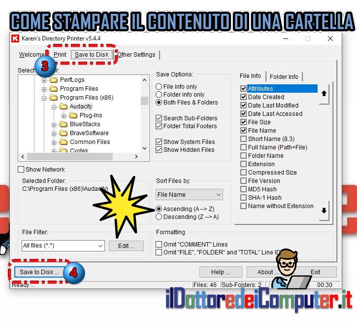 Come Stampare il Contenuto di una Cartella