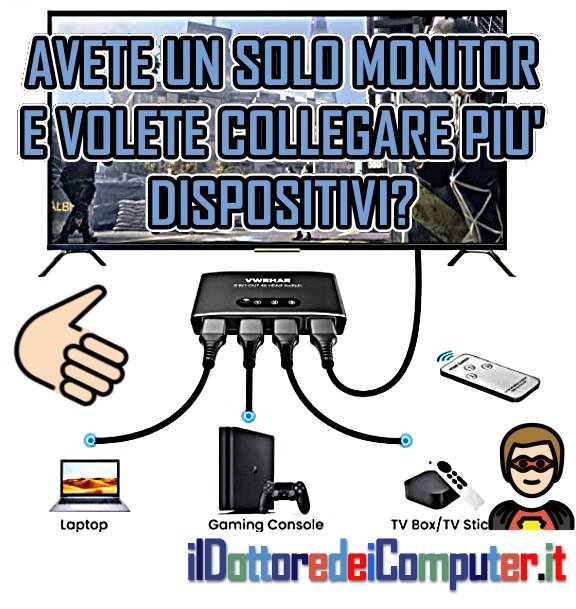 Avete un Solo Monitor e volete Collegare più Dispositivi?