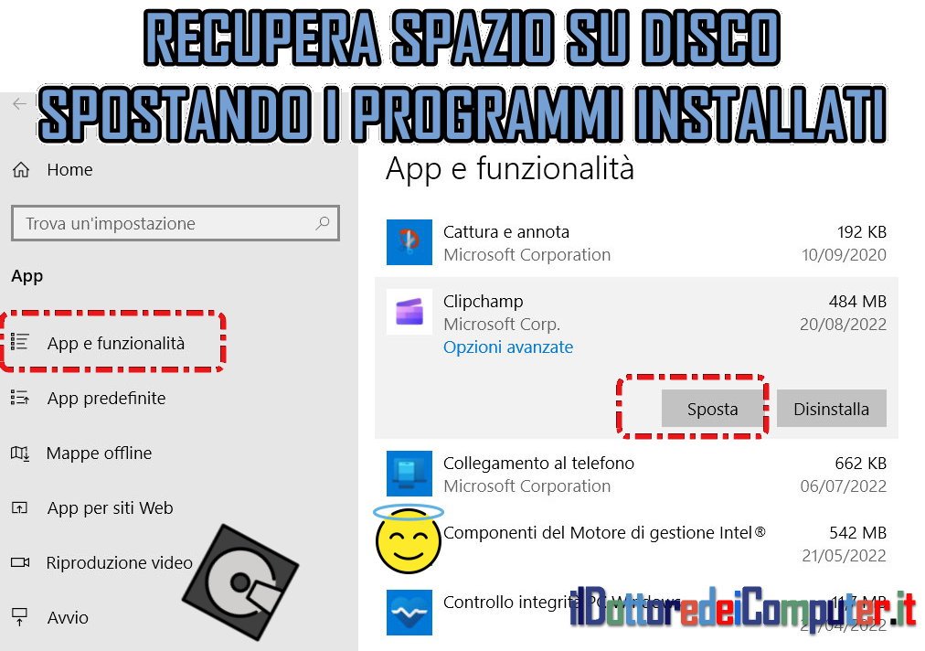 Recupera Spazio nel tuo PC spostando i Programmi Installati