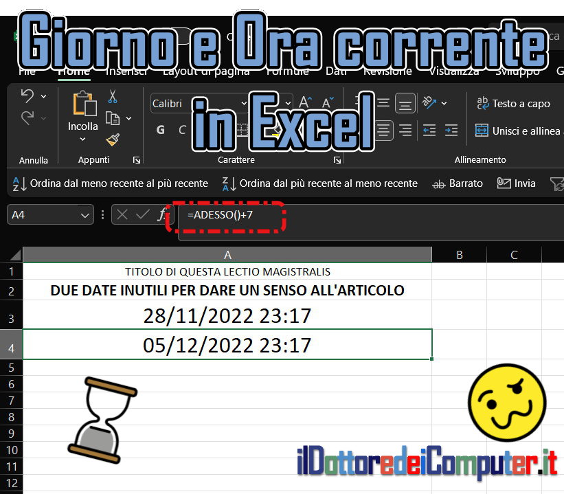 Giorno e Ora in Excel. Istruzioni per l’Uso (VIDEO)⌚📊